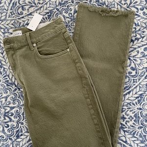 Super cute pale green jeans, wide leg